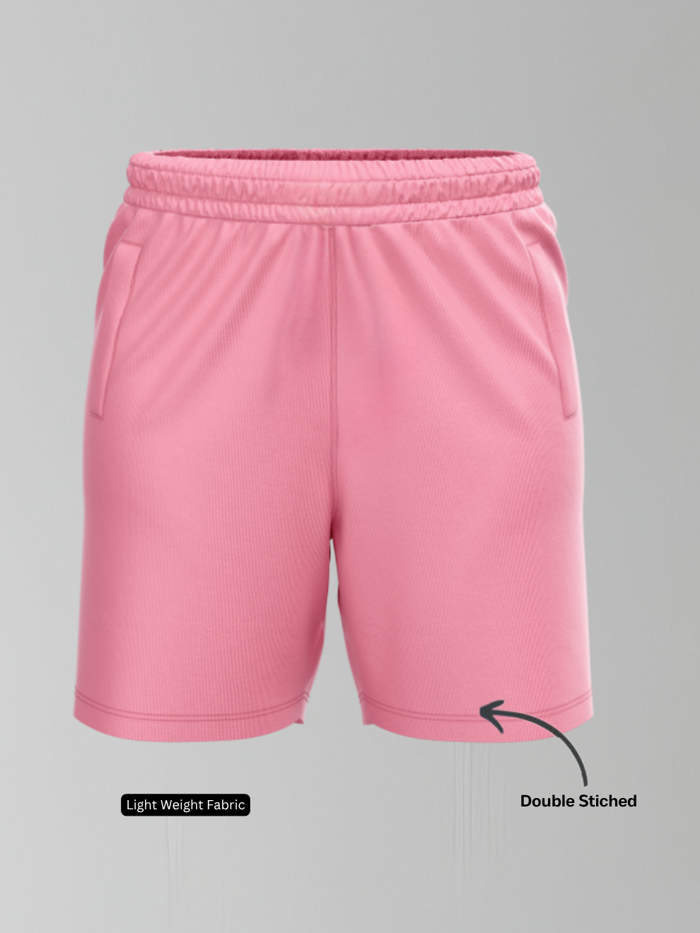 Muted Pink Relaxed Fit Sports Shorts men