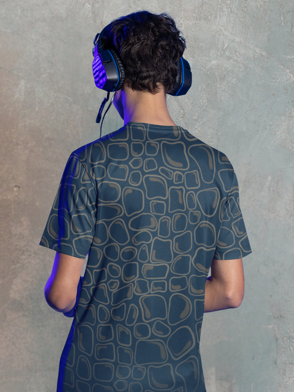 Forest Green Geo Burst Pattern Slim Fit Printed T-shirt for men