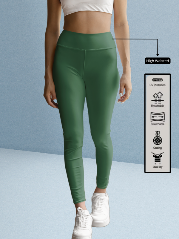 Hunter Green High Waisted leggings for women