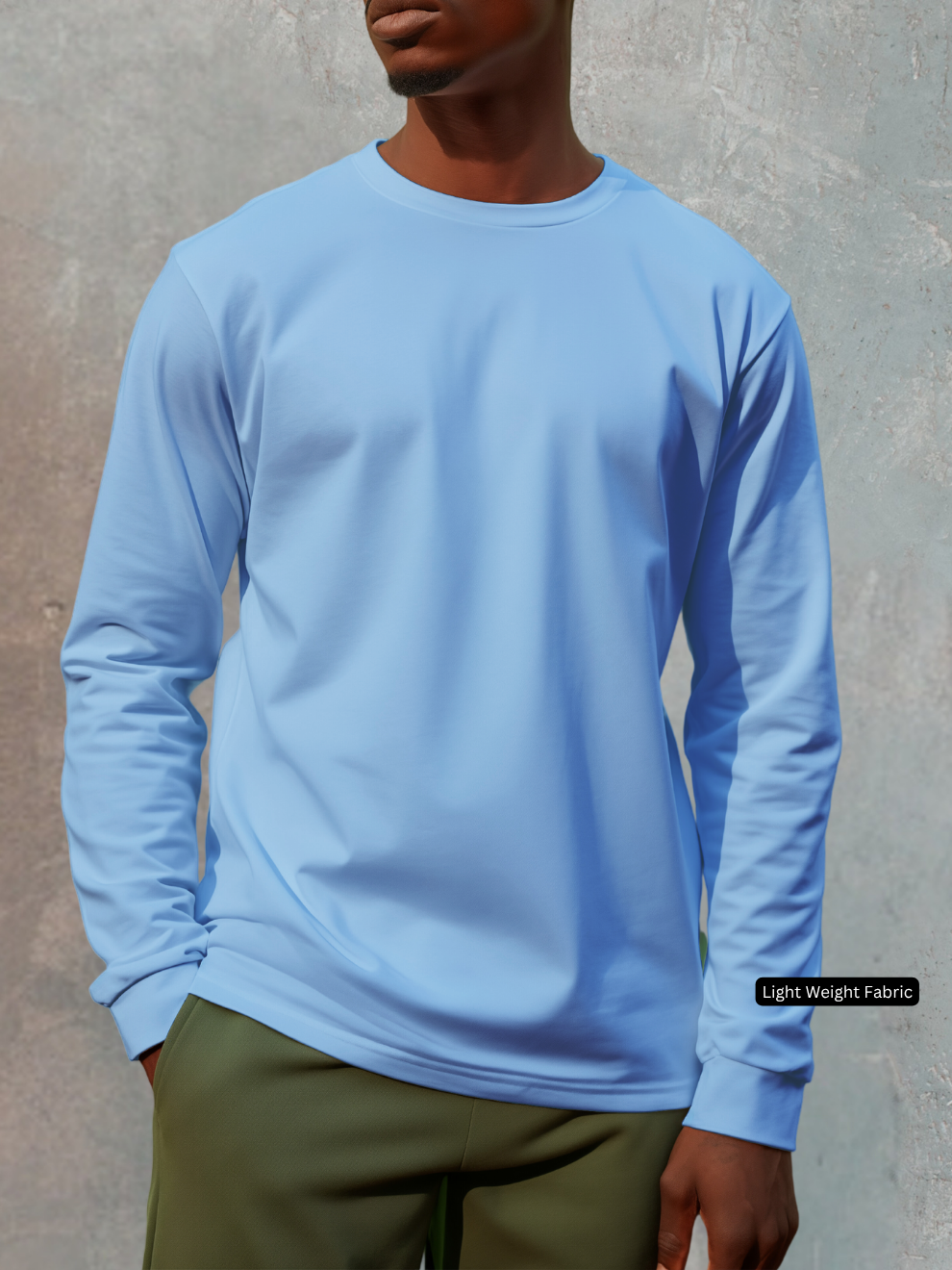 Light Blue Relax Fit Full T-shirt men