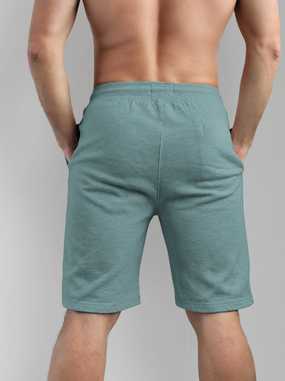 Light Green Relaxed Fit Sports Shorts men