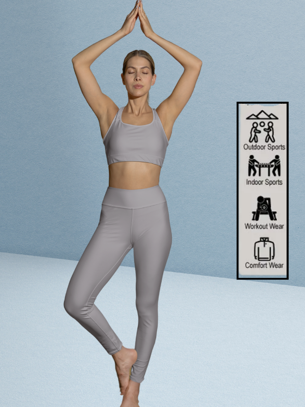 Light Grey High Waisted leggings for women