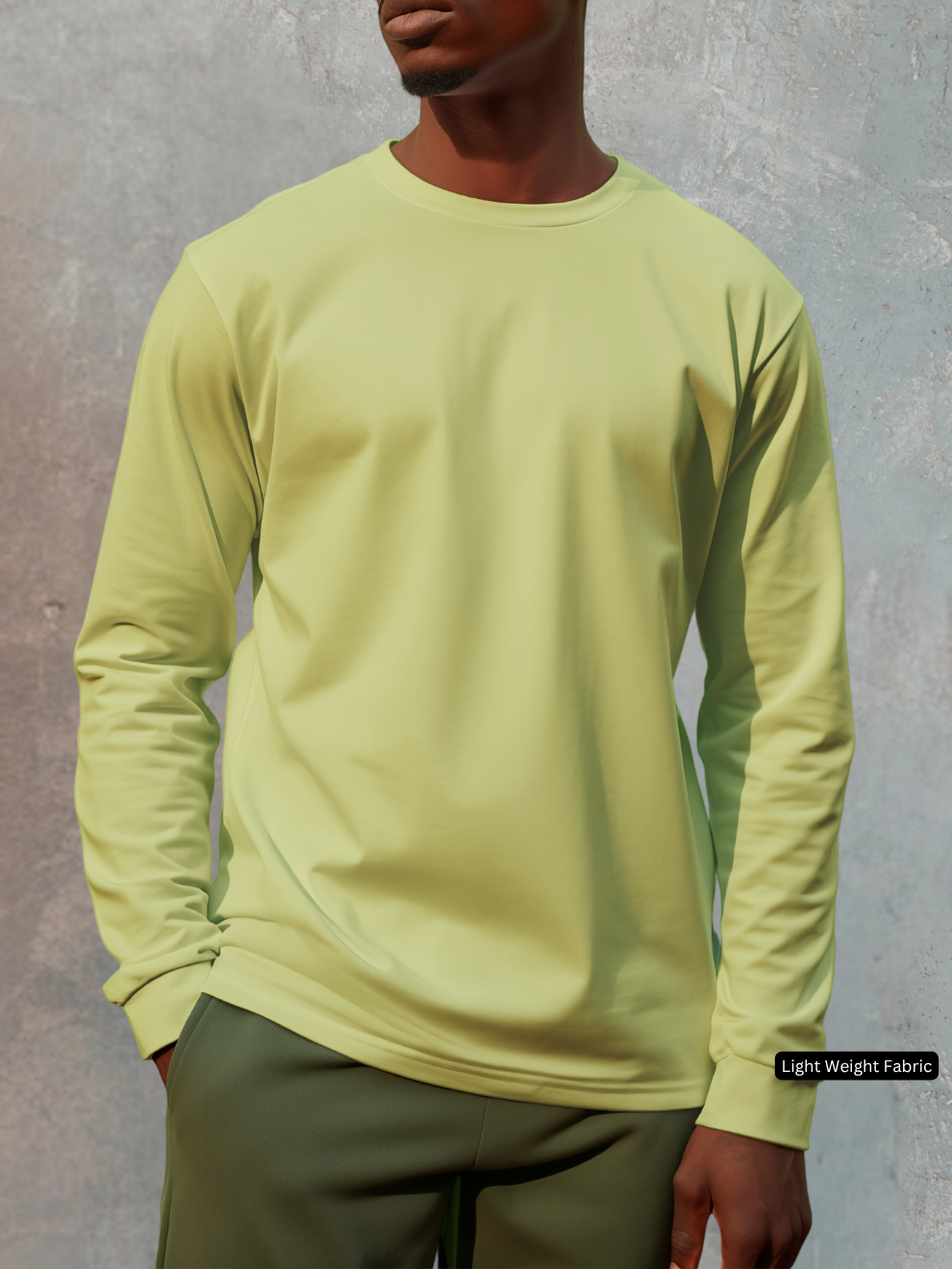 Lime Green Relax Fit Full T-shirt men