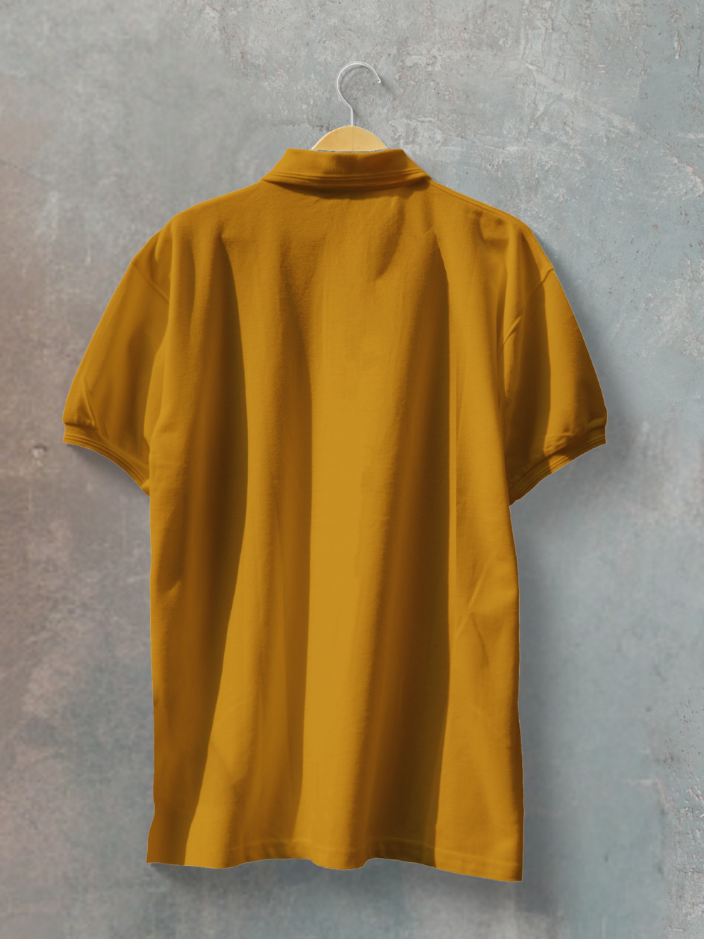 Mustard Yellow Solid Slim Fit Polo T-shirt for men