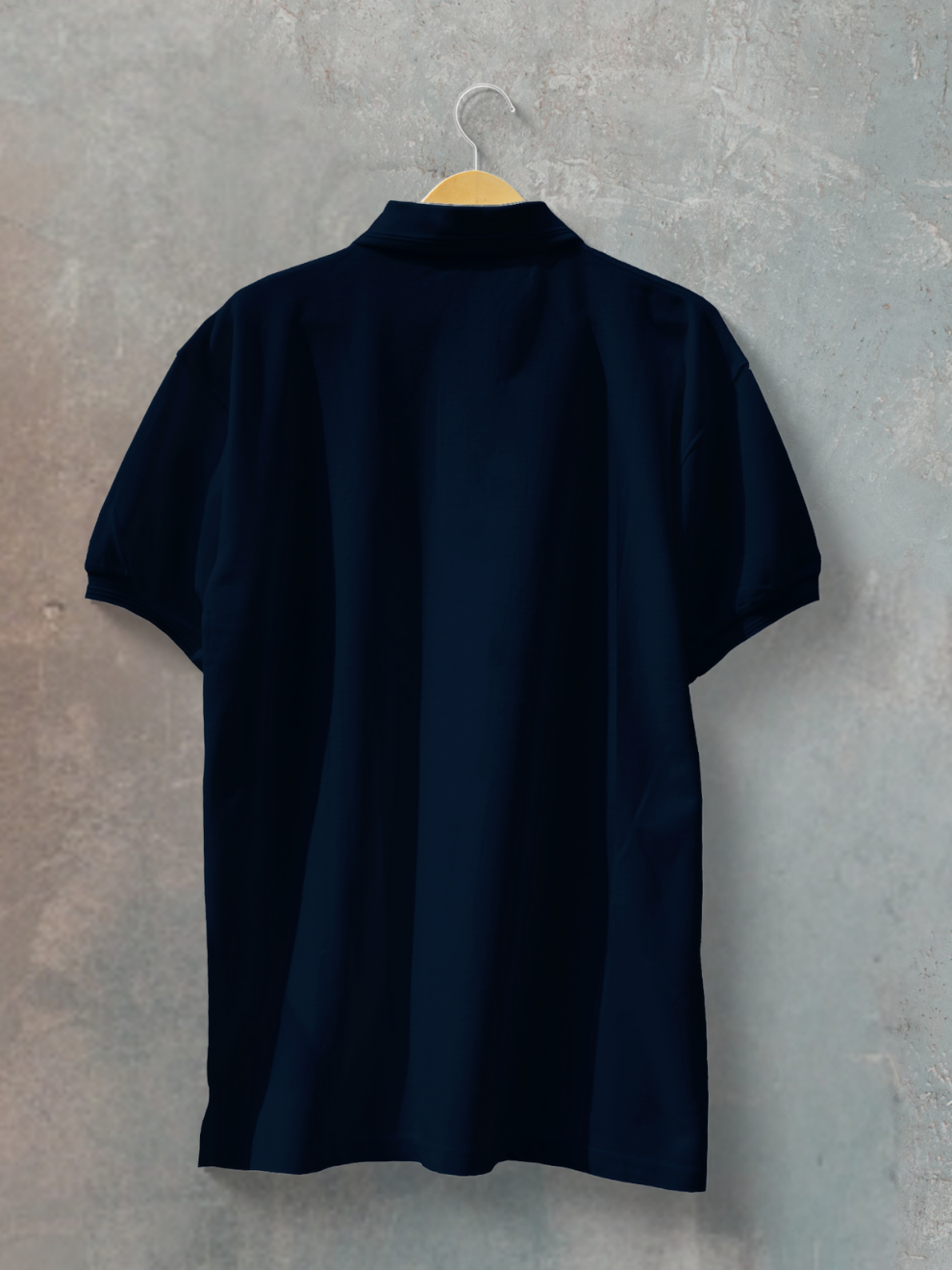 Navy Blue Solid Slim Fit Polo T-shirt for men