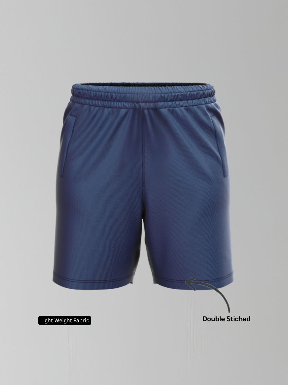 Navy Blue Relaxed Fit Sports Shorts men