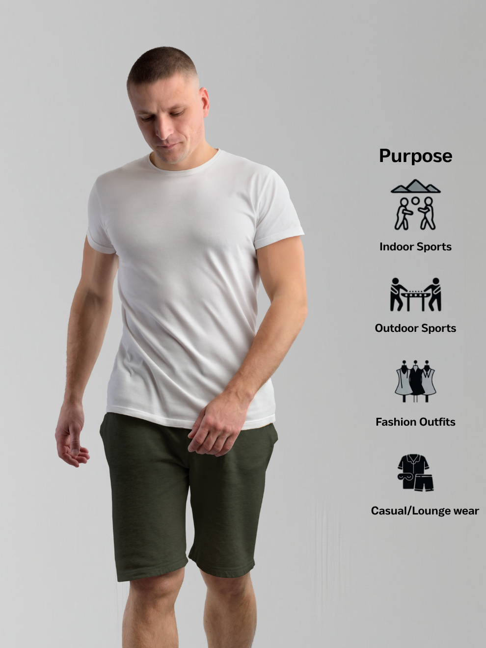 Olive Green Relaxed Fit Sports Shorts men
