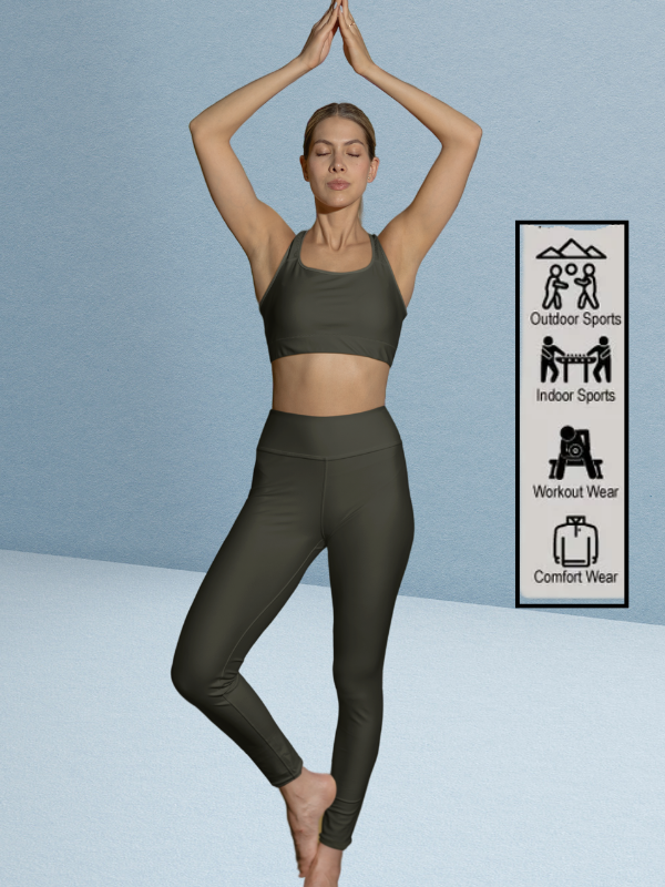 Olive Green High Waisted leggings for women