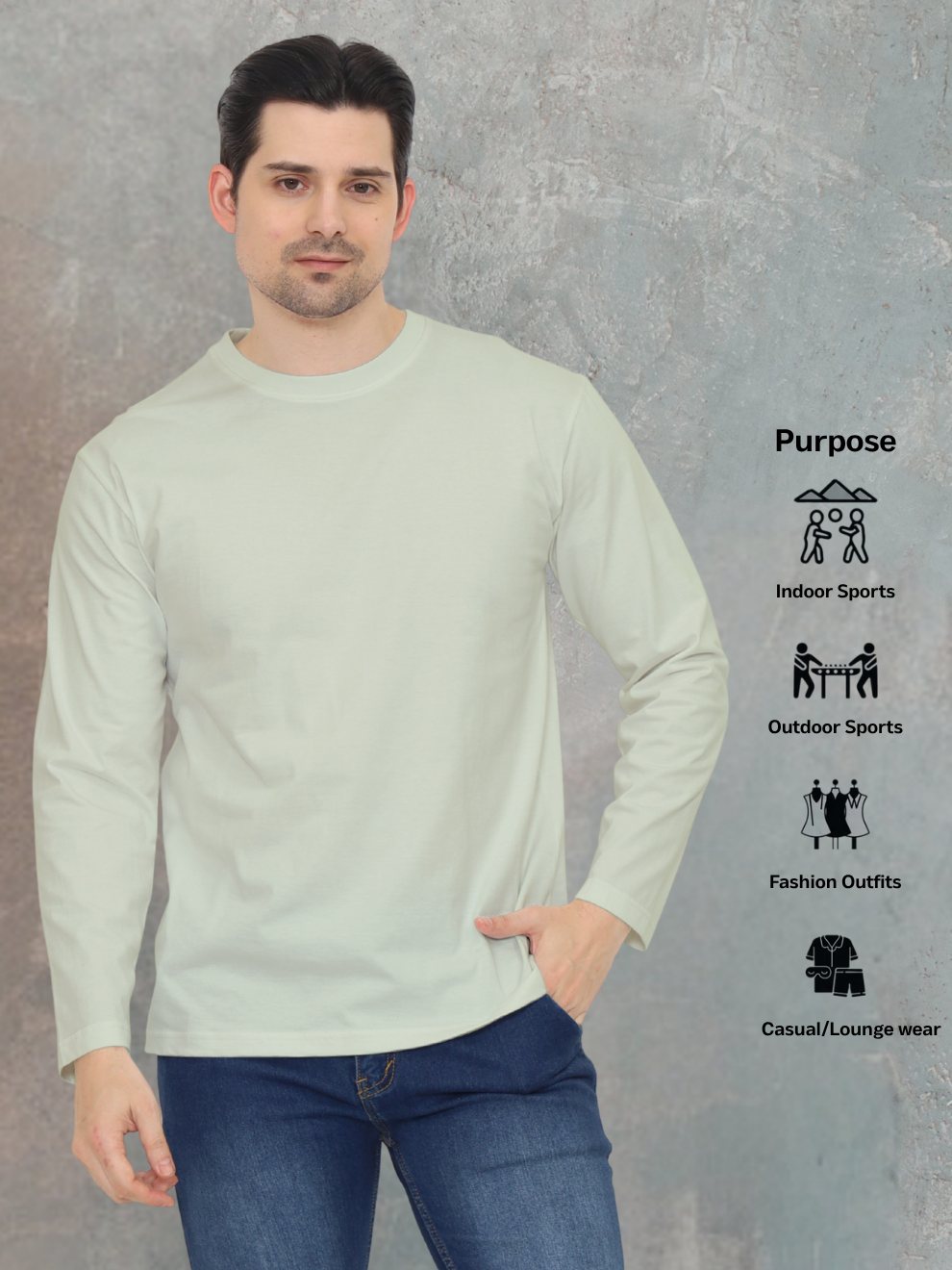 Pastel Peach Relax Fit Full T-shirt men