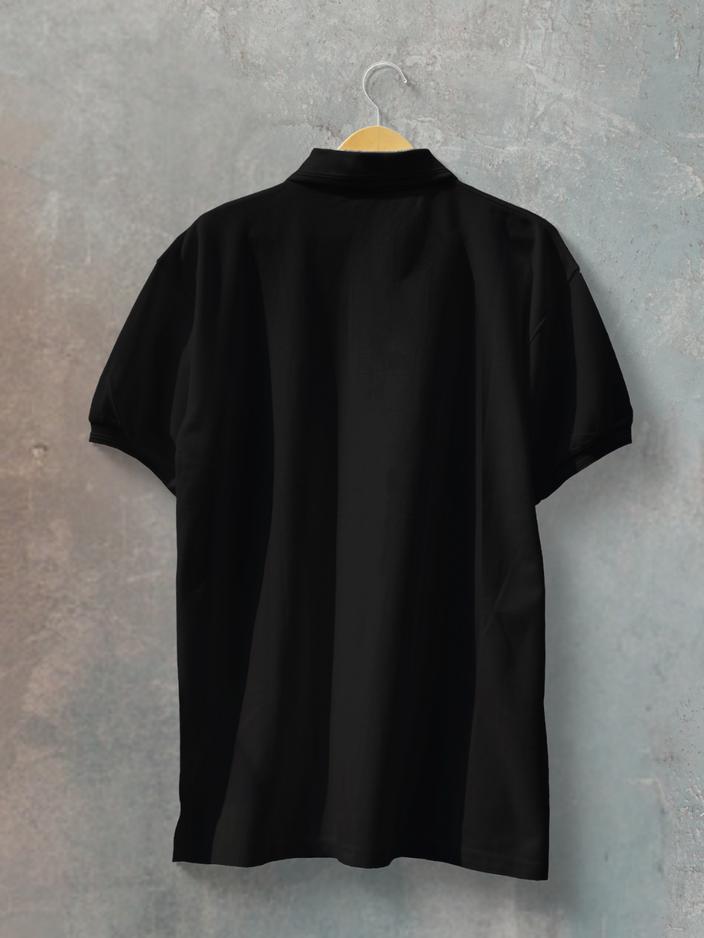 Black Solid Slim Fit Polo T-shirt for men