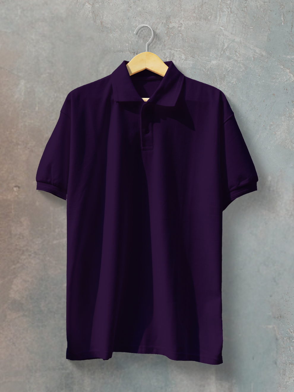 Purple Solid Slim Fit Polo T-shirt for men