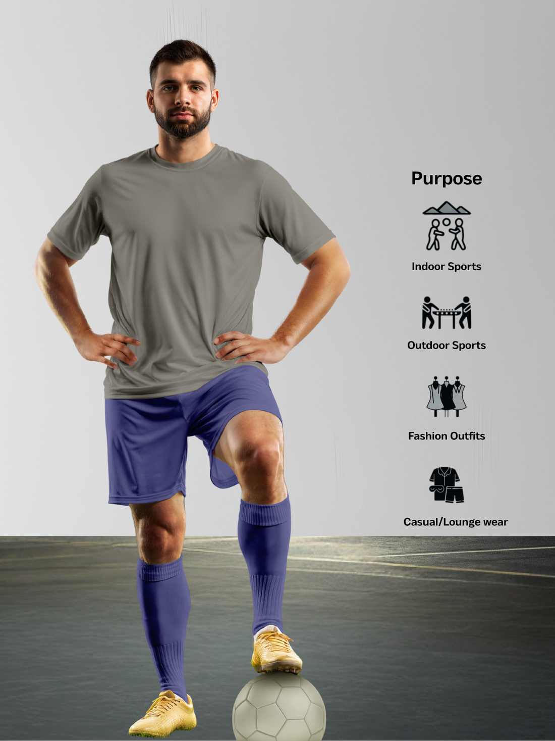 Light Grey Sports T-shirt men